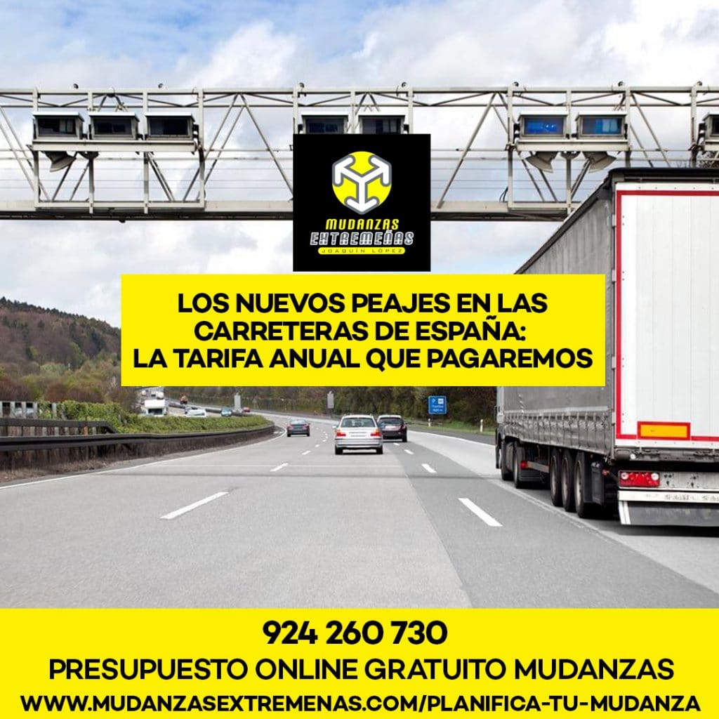 Mudanzas en Badajoz - Mudanzas en Mérida - Mudanzas en Extremadura - TARIFAS PEAJES