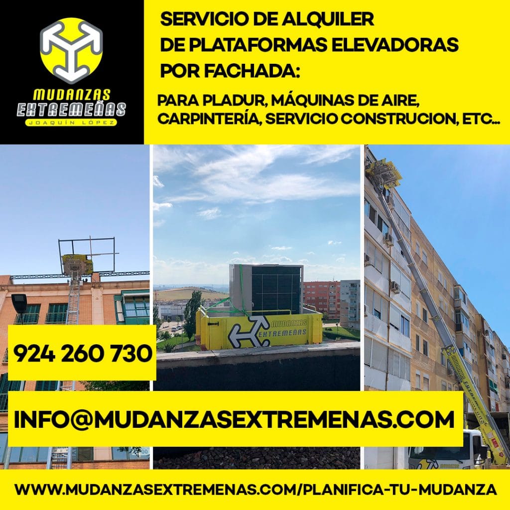 EMPRESA DE MUDANZAS - Servicio Elevador por fachada para Profesionales