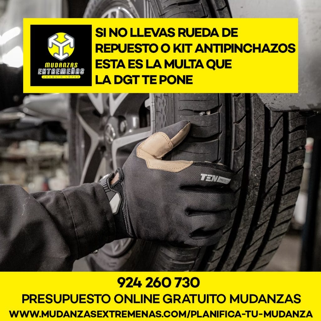 SI NO LLEVAS RUEDA DE REPUESTO O KIT ANTIPINCHAZOS ESTA ES LA MULTA QUE LA DGT TE PONE