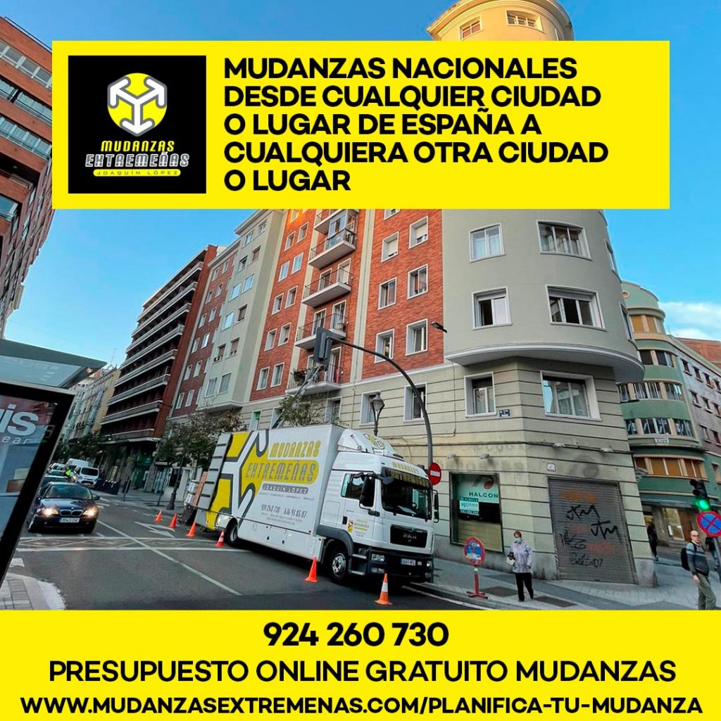 EMPRESA DE MUDANZAS - Mudanzas nacionales desde cualquier ciudad o lugar de España a cualquiera otra ciudad o lugar