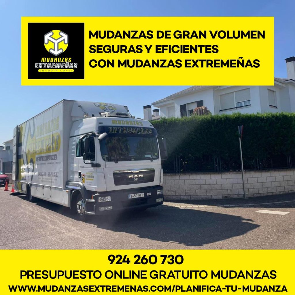 EMPRESA DE MUDANZAS - MUDANZAS DE GRAN VOLUMEN SEGURAS Y EFICIENTES CON MUDANZAS EXTREMEÑAS
